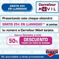 Carrefour Móvil regala tarjetas con hasta 25 de saldo