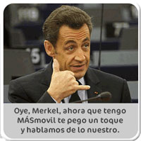 Más Móvil utiliza la imagen de Sarkozy en un anuncio