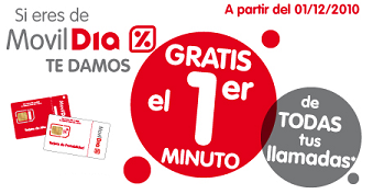MovilDia ofrecerá gratis el primer minuto a partir de diciembre