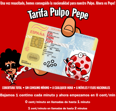 Pepephone cambia de nombre su Tarifa Pulpo Paul para evitar problemas legales