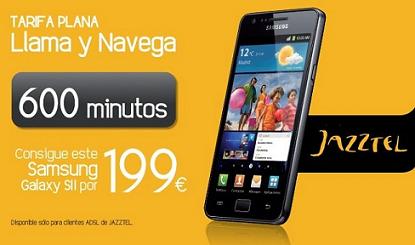 Nueva tarifa Llama y Navega de Jazztel Móvil junto al Samsung Galaxy SII